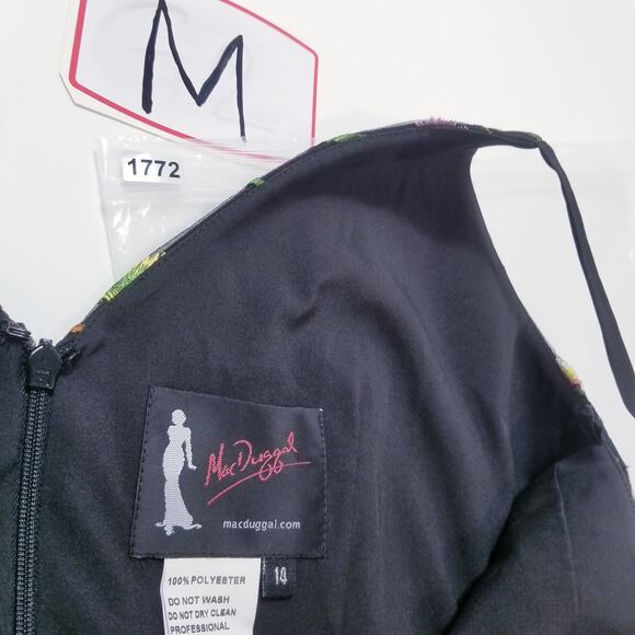 Mac Duggal Floral Embroidery Fit and Flare  Mini Dress Fairy-core Whimsical - Picture 11 of 11